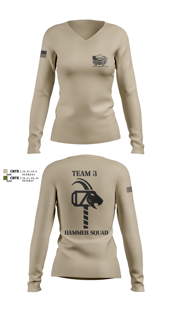 Womens Long Sleeve Vneck Shirt, 900th QUARTERMASTER, , Teamtime, Team time, sublimation, custom sports apparel, team uniforms, spirit wear, spiritwear, sports uniforms, custom shirts, team store, custom team store, fundraiser sports, apparel fundraiser