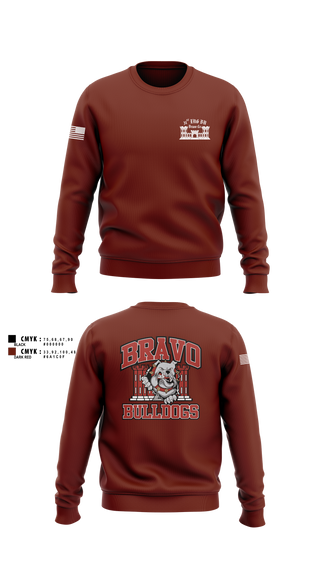 Crew Neck Sweatshirt, Bravo Company “Bulldogs” 31st Engineer Battalion, , Teamtime, Team time, sublimation, custom sports apparel, team uniforms, spirit wear, spiritwear, sports uniforms, custom shirts, team store, custom team store, fundraiser sports, apparel fundraiser