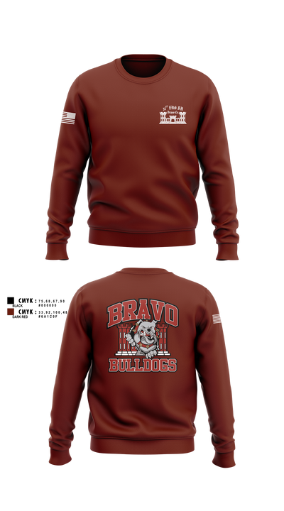 Bravo Company “Bulldogs” 31st Engineer Battalion 91447839 Crew Neck Sweatshirt - 1