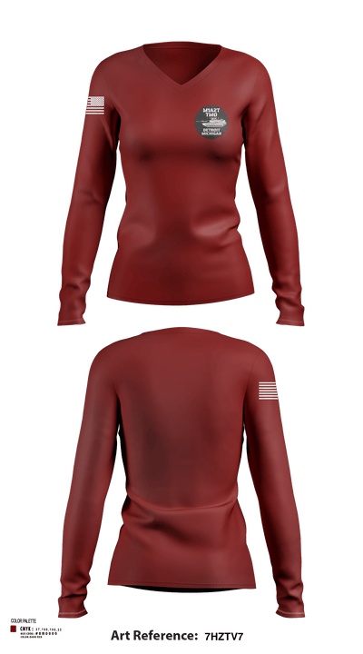 TMO 74383076 Women's Long Sleeve V-neck Shirt - 101