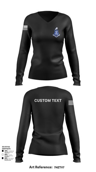 Womens Long Sleeve Vneck Shirt, Pershing Rifles Kilo 8, , Teamtime, Team time, sublimation, custom sports apparel, team uniforms, spirit wear, spiritwear, sports uniforms, custom shirts, team store, custom team store, fundraiser sports, apparel fundraiser