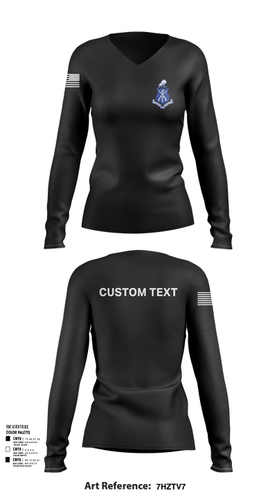 Pershing Rifles Kilo 8 88766737 Women's Long Sleeve V-neck Shirt - 105