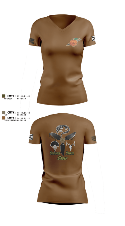 Seminole / Orange Crew 64181278 Women's Short Sleeve V-neck Shirt - 5