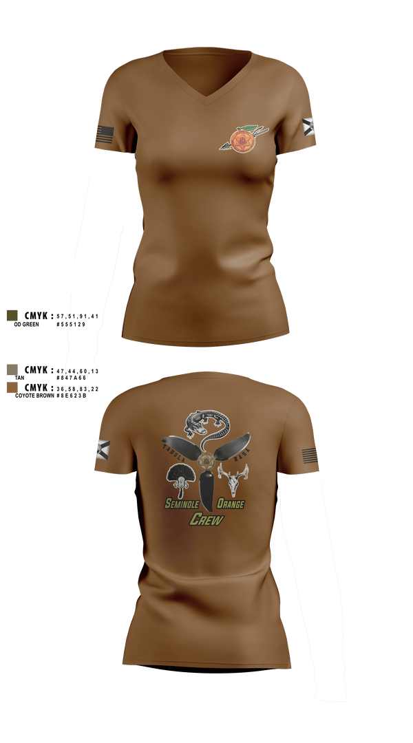 Womens Short Sleeve Vneck Shirt, Seminole / Orange Crew, , Teamtime, Team time, sublimation, custom sports apparel, team uniforms, spirit wear, spiritwear, sports uniforms, custom shirts, team store, custom team store, fundraiser sports, apparel fundraiser