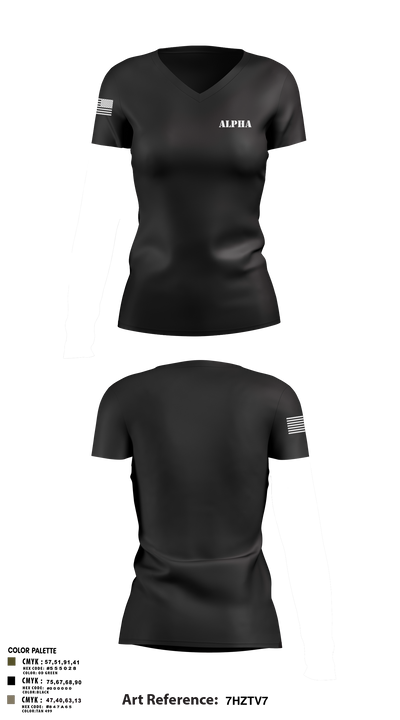 Alpha 56178056 Women's Short Sleeve V-neck Shirt - 3