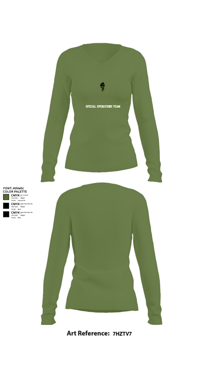 Special Operations Team 76879429 Women's Long Sleeve V-neck Shirt - 40