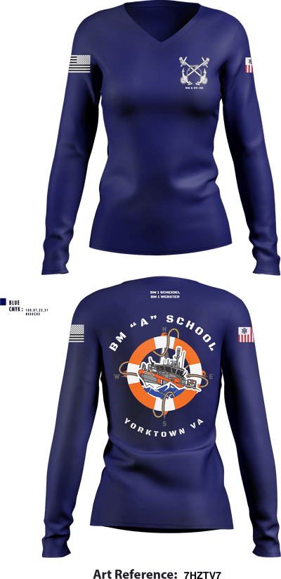 BM “A” 25-06 10728160 Women's Long Sleeve V-neck Shirt - 105