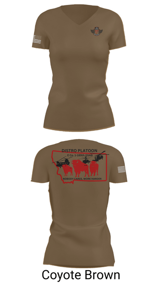 Womens Short Sleeve Vneck Shirt, E co. 1-189th, , Teamtime, Team time, sublimation, custom sports apparel, team uniforms, spirit wear, spiritwear, sports uniforms, custom shirts, team store, custom team store, fundraiser sports, apparel fundraiser