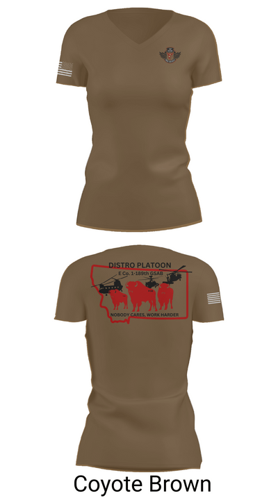 E co. 1-189th 4920111 Women's Short Sleeve V-neck Shirt - 8