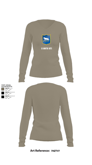 Womens Long Sleeve Vneck Shirt, 2/196th RTI, , Teamtime, Team time, sublimation, custom sports apparel, team uniforms, spirit wear, spiritwear, sports uniforms, custom shirts, team store, custom team store, fundraiser sports, apparel fundraiser
