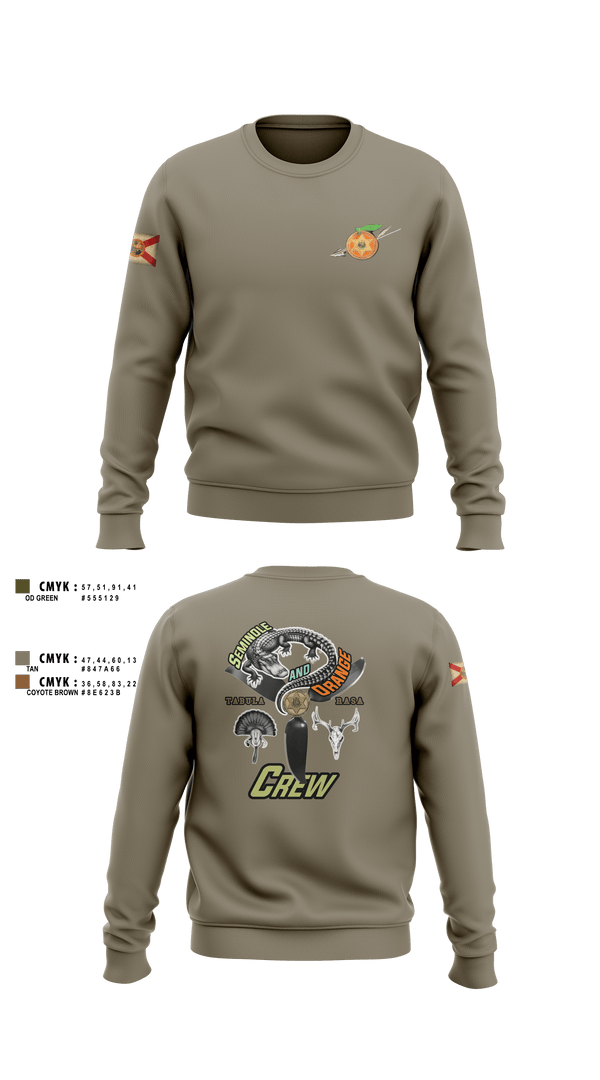 Crew Neck Sweatshirt, Seminole / Orange Crew, , Teamtime, Team time, sublimation, custom sports apparel, team uniforms, spirit wear, spiritwear, sports uniforms, custom shirts, team store, custom team store, fundraiser sports, apparel fundraiser