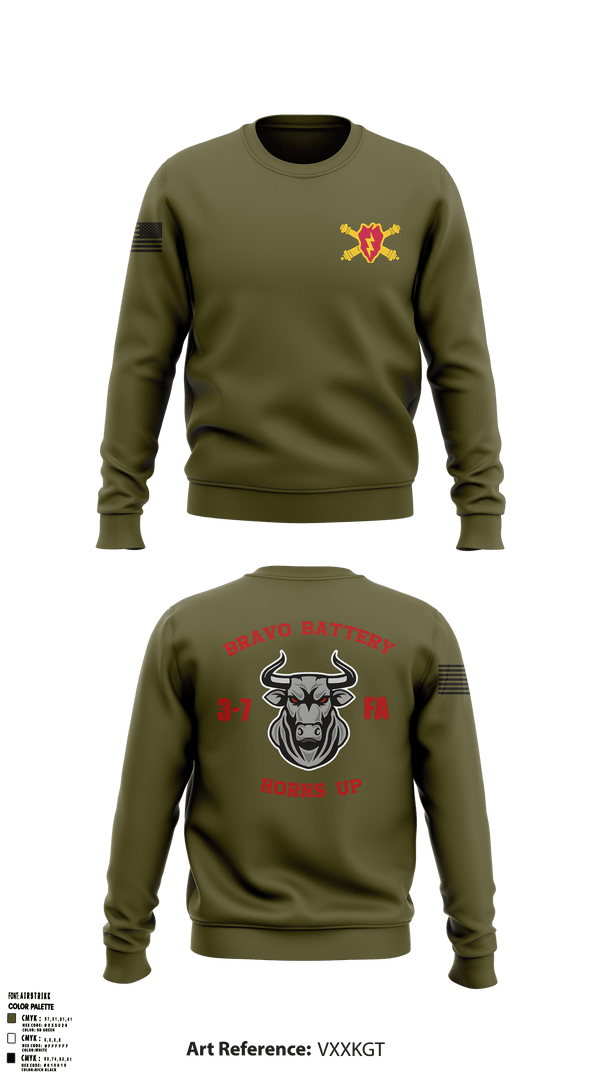 Crew Neck Sweatshirt, Bravo Battery, Army, Teamtime, Team time, sublimation, custom sports apparel, team uniforms, spirit wear, spiritwear, sports uniforms, custom shirts, team store, custom team store, fundraiser sports, apparel fundraiser