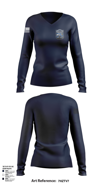 NAVSUBTRACENPAC 48125682 Women's Long Sleeve V-neck Shirt - 109