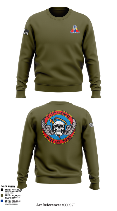 A Co, 2-13th Aviation Regiment 86069312 Crew Neck Sweatshirt - 17