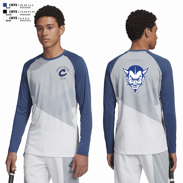 Long Sleeve Performance Shirt, Castlewood Blue Devils, Tennis, Teamtime, Team time, sublimation, custom sports apparel, team uniforms, spirit wear, spiritwear, sports uniforms, custom shirts, team store, custom team store, fundraiser sports, apparel fundraiser