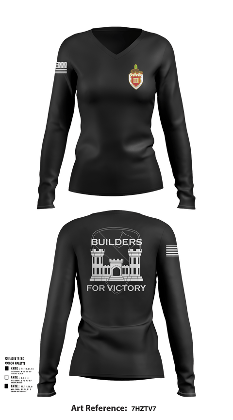 Womens Long Sleeve Vneck Shirt, 3 EN BN, , Teamtime, Team time, sublimation, custom sports apparel, team uniforms, spirit wear, spiritwear, sports uniforms, custom shirts, team store, custom team store, fundraiser sports, apparel fundraiser