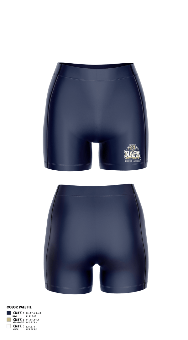 Womens Compression Shorts, Napa Grizzlies, Women's Lacrosse, Teamtime, Team time, sublimation, custom sports apparel, team uniforms, spirit wear, spiritwear, sports uniforms, custom shirts, team store, custom team store, fundraiser sports, apparel fundraiser