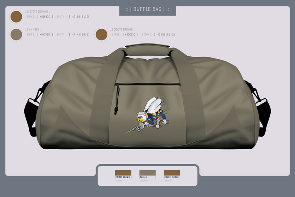 Duffle Bag, Seabee, Navy, Teamtime, Team time, sublimation, custom sports apparel, team uniforms, spirit wear, spiritwear, sports uniforms, custom shirts, team store, custom team store, fundraiser sports, apparel fundraiser