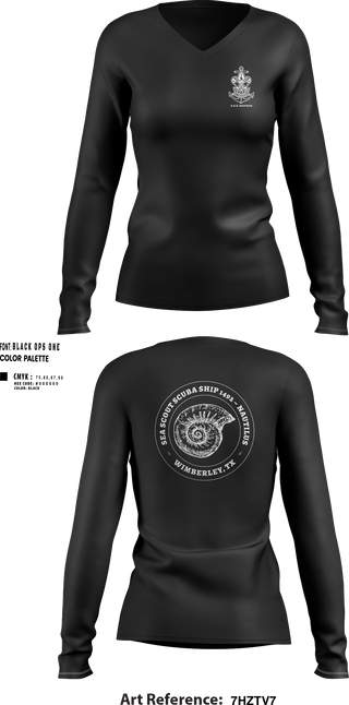 Womens Long Sleeve Vneck Shirt, Scuba Ship 1492, Swimming, Teamtime, Team time, sublimation, custom sports apparel, team uniforms, spirit wear, spiritwear, sports uniforms, custom shirts, team store, custom team store, fundraiser sports, apparel fundraiser