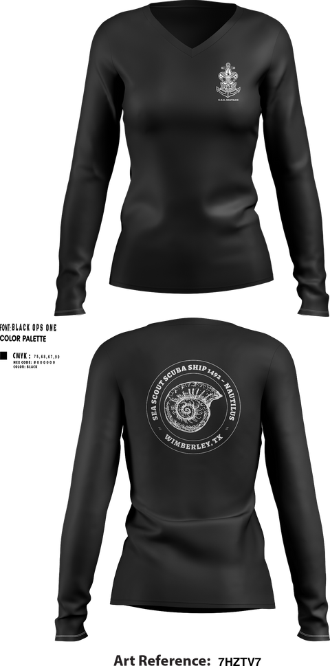 Womens Long Sleeve Vneck Shirt, Scuba Ship 1492, Swimming, Teamtime, Team time, sublimation, custom sports apparel, team uniforms, spirit wear, spiritwear, sports uniforms, custom shirts, team store, custom team store, fundraiser sports, apparel fundraiser