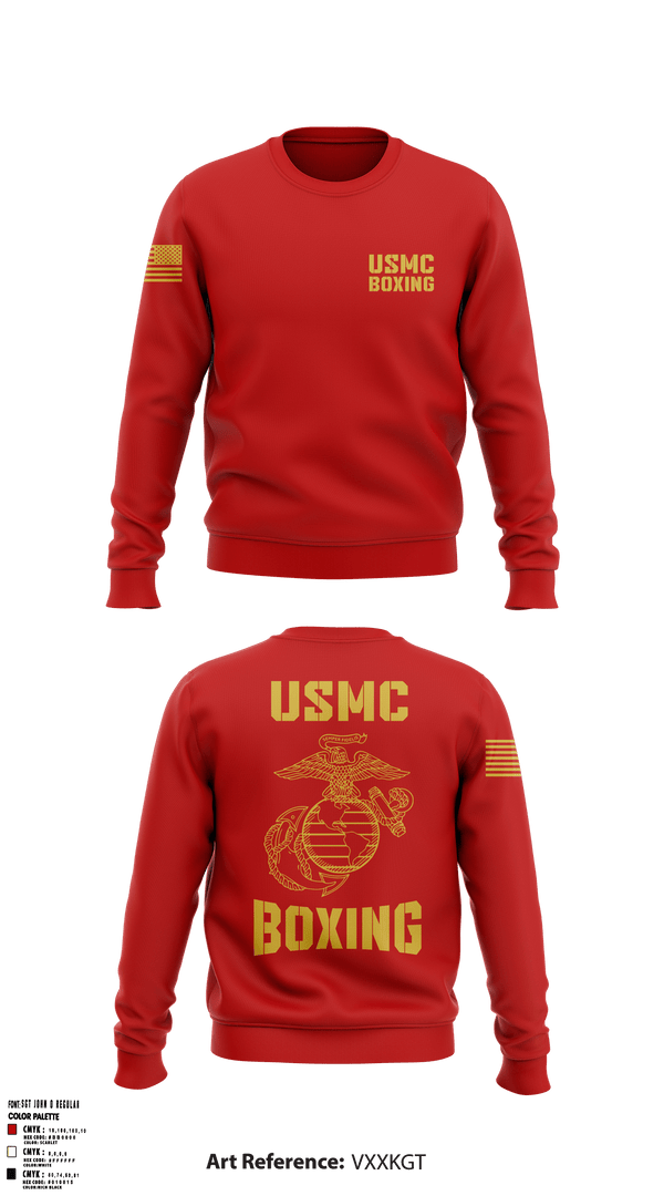 Crew Neck Sweatshirt, Marine corps boxing, Marines, Teamtime, Team time, sublimation, custom sports apparel, team uniforms, spirit wear, spiritwear, sports uniforms, custom shirts, team store, custom team store, fundraiser sports, apparel fundraiser