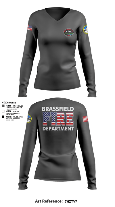 Marine corps mountain warfare training center fire and emergency services 80020462 Women's Long Sleeve V-neck Shirt - 7