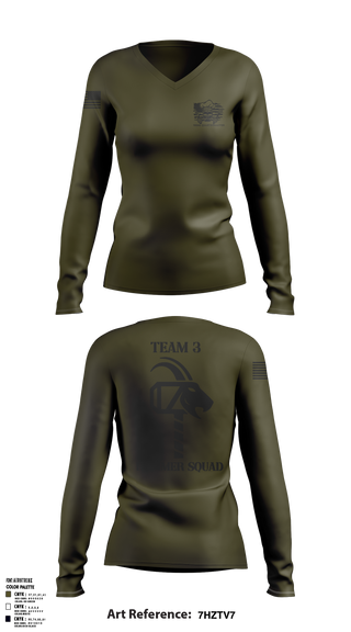 Womens Long Sleeve Vneck Shirt, 900th QUARTERMASTER, , Teamtime, Team time, sublimation, custom sports apparel, team uniforms, spirit wear, spiritwear, sports uniforms, custom shirts, team store, custom team store, fundraiser sports, apparel fundraiser
