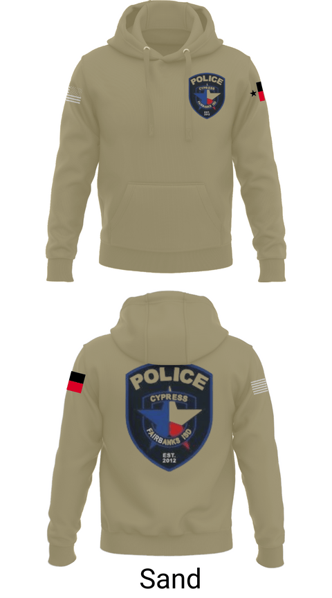 Hoodie, Cypress- Fairbanks ISD Police Department, Police, Teamtime, Team time, sublimation, custom sports apparel, team uniforms, spirit wear, spiritwear, sports uniforms, custom shirts, team store, custom team store, fundraiser sports, apparel fundraiser