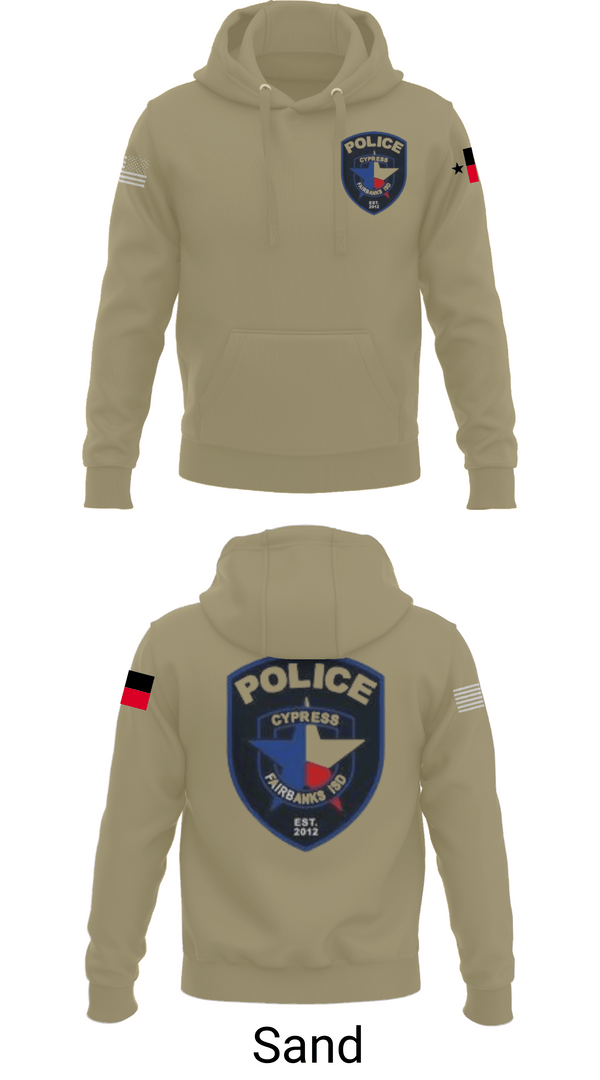 Hoodie, Cypress- Fairbanks ISD Police Department, Police, Teamtime, Team time, sublimation, custom sports apparel, team uniforms, spirit wear, spiritwear, sports uniforms, custom shirts, team store, custom team store, fundraiser sports, apparel fundraiser