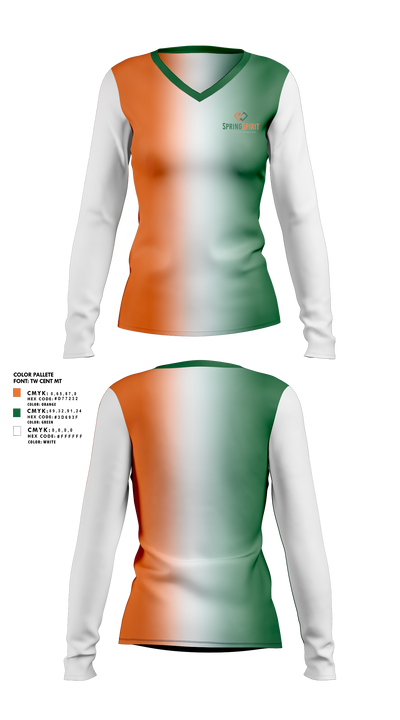 SpringSpirit 94401678 Women's Long Sleeve V-neck Shirt - 1