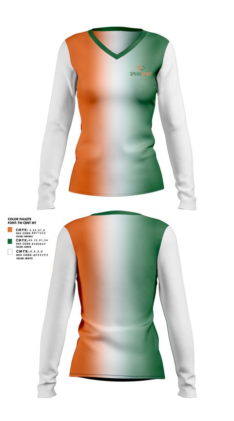 Womens Long Sleeve Vneck Shirt, SpringSpirit, Spirit Store, Teamtime, Team time, sublimation, custom sports apparel, team uniforms, spirit wear, spiritwear, sports uniforms, custom shirts, team store, custom team store, fundraiser sports, apparel fundraiser