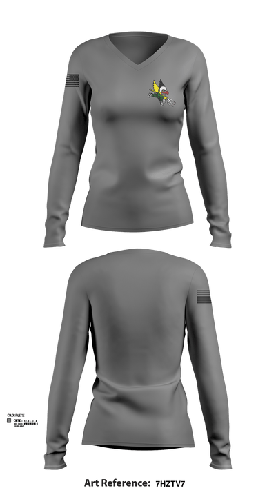 124th ATKS 33419256 Women's Long Sleeve V-neck Shirt - 104 (1)