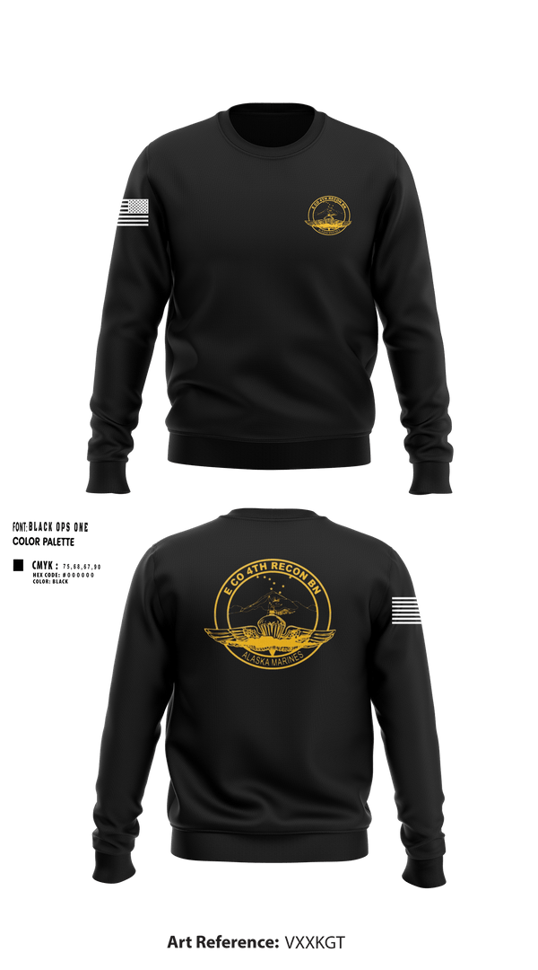 Crew Neck Sweatshirt, E Co 4th Recon BN, , Teamtime, Team time, sublimation, custom sports apparel, team uniforms, spirit wear, spiritwear, sports uniforms, custom shirts, team store, custom team store, fundraiser sports, apparel fundraiser