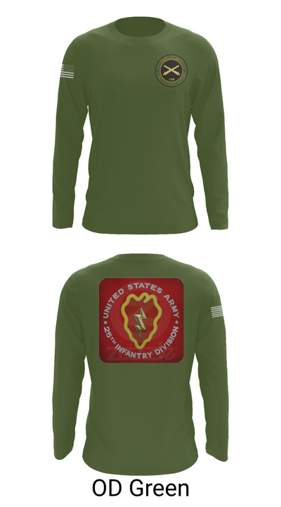 25th infantry division C-Btry 1/8 FA 8241745 Long Sleeve Performance Shirt 46