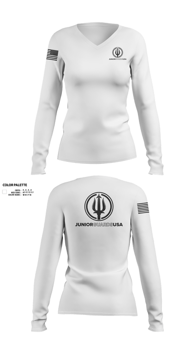 Junior Guards USA 66841563 Women's Long Sleeve V-neck Shirt - 602