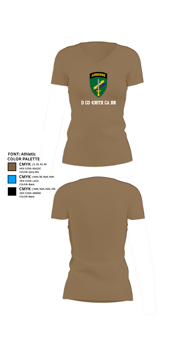 D Co 436th CA BN 62553628 Women's Short Sleeve V-neck Shirt - 4