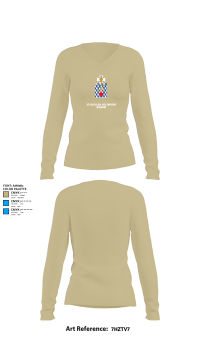 1st Battalion, 16th Infantry Regiment 49453656 Women's Long Sleeve V-neck Shirt - 82
