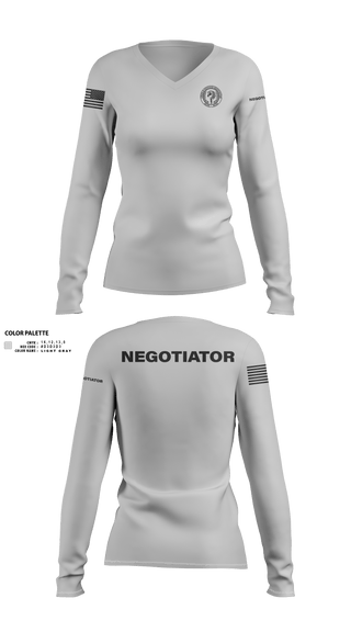 Womens Long Sleeve Vneck Shirt, Montgomery County Police CNT, , Teamtime, Team time, sublimation, custom sports apparel, team uniforms, spirit wear, spiritwear, sports uniforms, custom shirts, team store, custom team store, fundraiser sports, apparel fundraiser