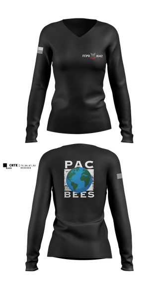 Womens Long Sleeve Vneck Shirt, NMCB 4, Navy, Teamtime, Team time, sublimation, custom sports apparel, team uniforms, spirit wear, spiritwear, sports uniforms, custom shirts, team store, custom team store, fundraiser sports, apparel fundraiser