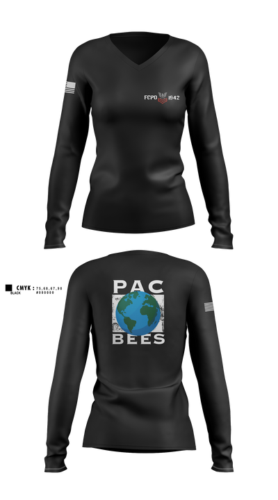 NMCB 4 38058796 Women's Long Sleeve V-neck Shirt - 2