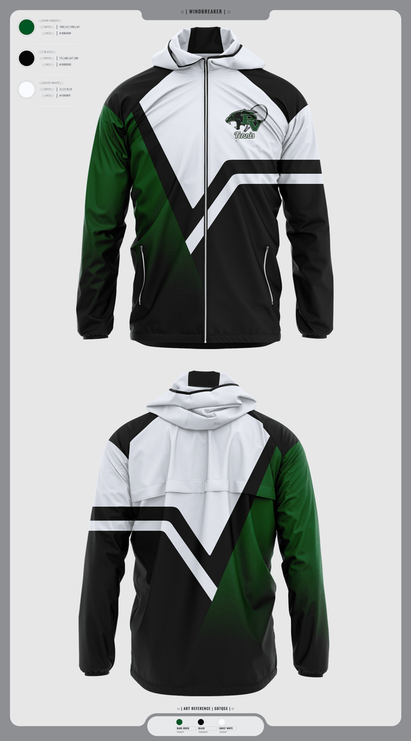 Windbreaker, Palo Verde Panthers, Tennis, Teamtime, Team time, sublimation, custom sports apparel, team uniforms, spirit wear, spiritwear, sports uniforms, custom shirts, team store, custom team store, fundraiser sports, apparel fundraiser