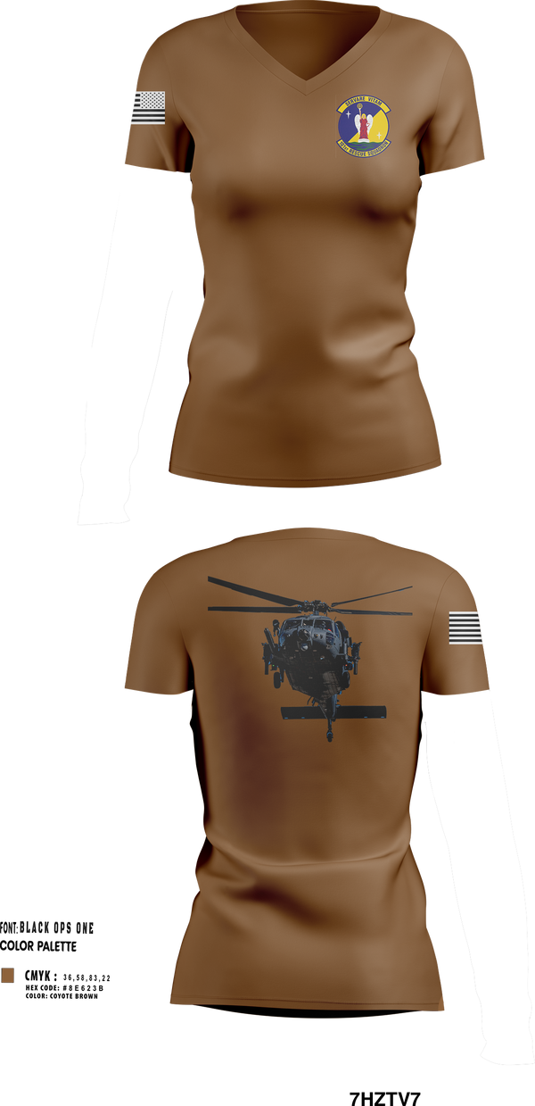 Womens Short Sleeve Vneck Shirt, 101st rescue squadron, , Teamtime, Team time, sublimation, custom sports apparel, team uniforms, spirit wear, spiritwear, sports uniforms, custom shirts, team store, custom team store, fundraiser sports, apparel fundraiser