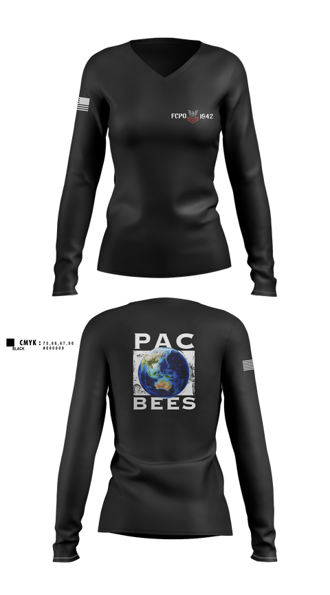 Womens Long Sleeve Vneck Shirt, NMCB 4, Navy, Teamtime, Team time, sublimation, custom sports apparel, team uniforms, spirit wear, spiritwear, sports uniforms, custom shirts, team store, custom team store, fundraiser sports, apparel fundraiser