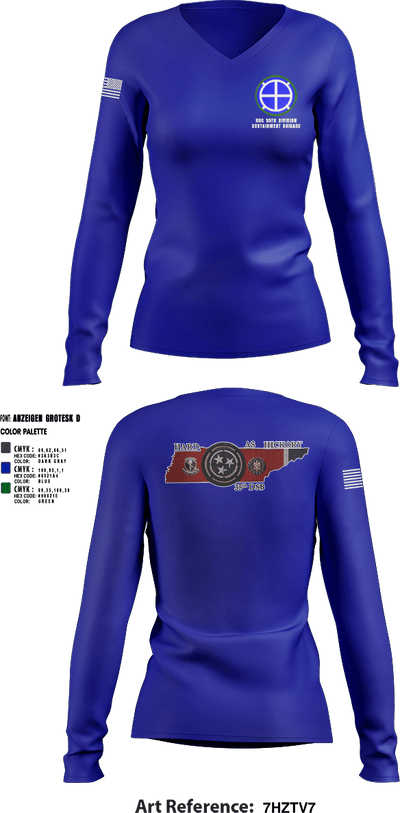 HHC 35th Division Sustainment Brigade 46313686 Women's Long Sleeve V-neck Shirt - 2