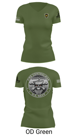 Womens Short Sleeve Vneck Shirt, Fire Controlman, Navy, Teamtime, Team time, sublimation, custom sports apparel, team uniforms, spirit wear, spiritwear, sports uniforms, custom shirts, team store, custom team store, fundraiser sports, apparel fundraiser