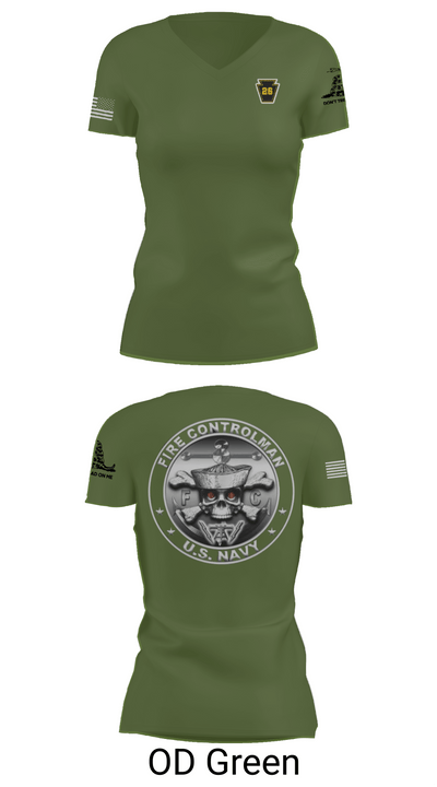 Fire Controlman 9511626 Women's Short Sleeve V-neck Shirt - 46