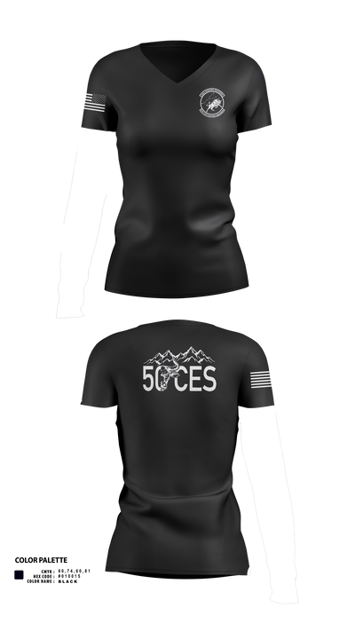 50 CES 12017180 Women's Short Sleeve V-neck Shirt - 1
