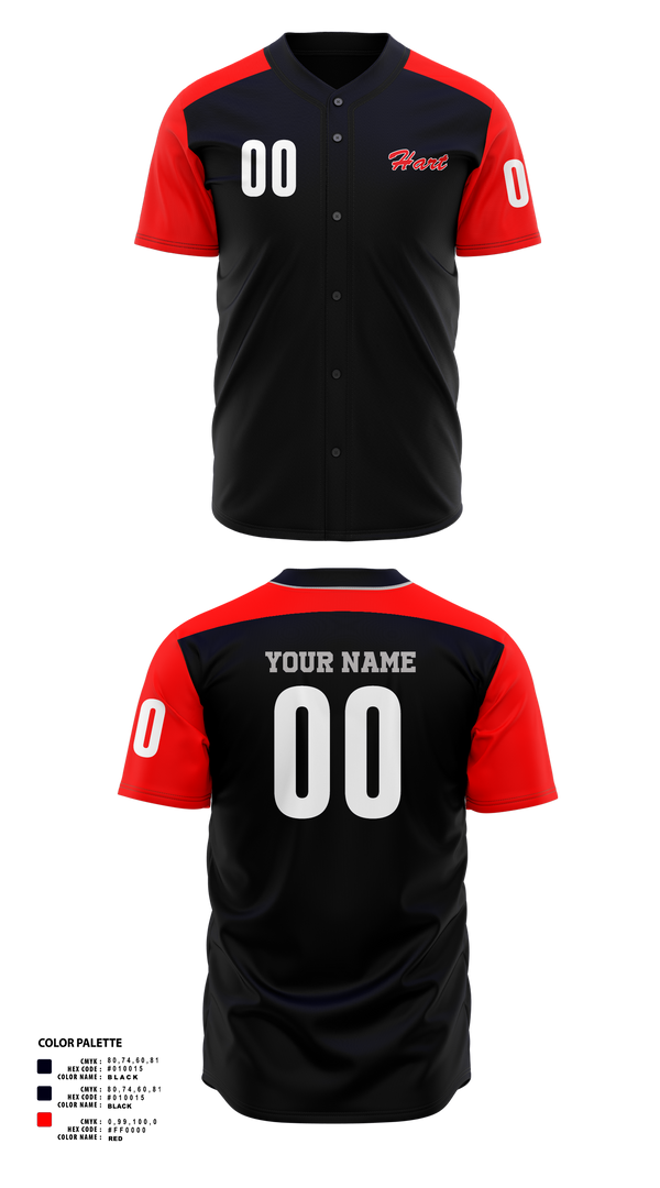 Full Button Baseball Jersey, William S Hart Baseball and Softball, Baseball, Teamtime, Team time, sublimation, custom sports apparel, team uniforms, spirit wear, spiritwear, sports uniforms, custom shirts, team store, custom team store, fundraiser sports, apparel fundraiser
