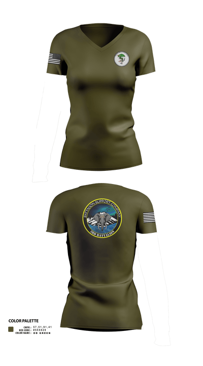 1SFG(A) 3rd BN BSC 68402160 Women's Short Sleeve V-neck Shirt - 2