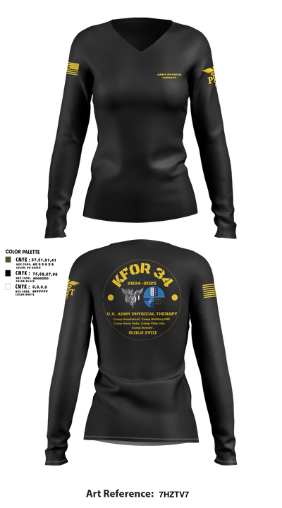 KFOR34 Physical Therapy 56671473 Women's Long Sleeve V-neck Shirt - 103